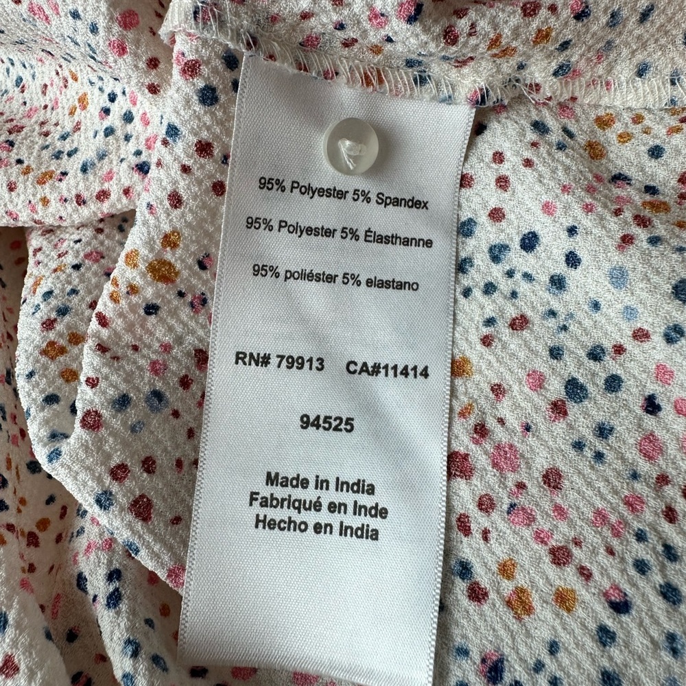 MOTHERHOOD MATERNITY White & Multicolor Blouse With Waist Tie | Size Medium - Picture 13 of 16